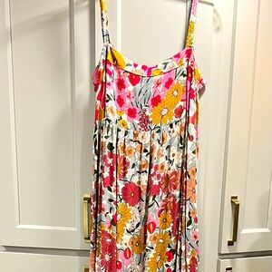 Natural Life vintage floral maxi dress M